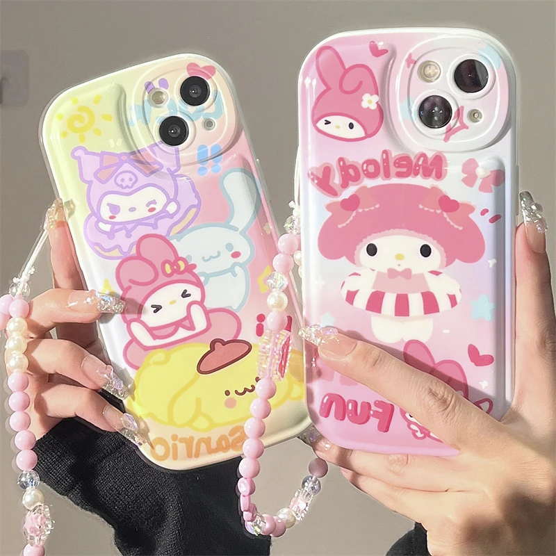 可爱三丽鸥手链适用于苹果/华为/荣耀/OPPO/vivo/小米 女款手机壳