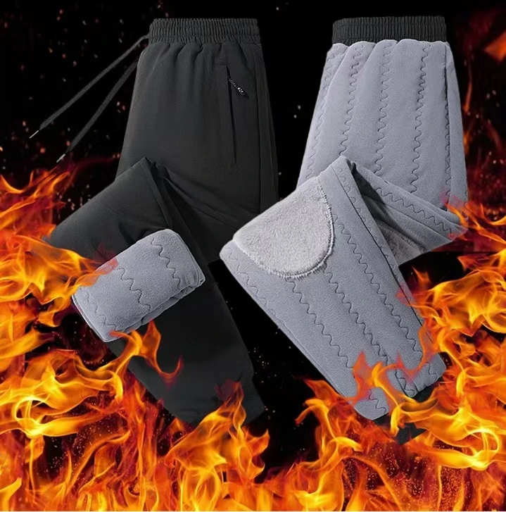 (新升级)冬季加绒加厚防风防水男士休闲棉裤防寒蓄热户外大码