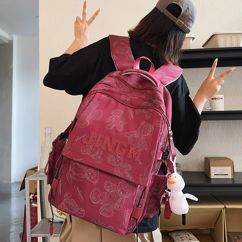高中学生书包女大容量初中生小学生减负双肩包大学生休闲旅行背包