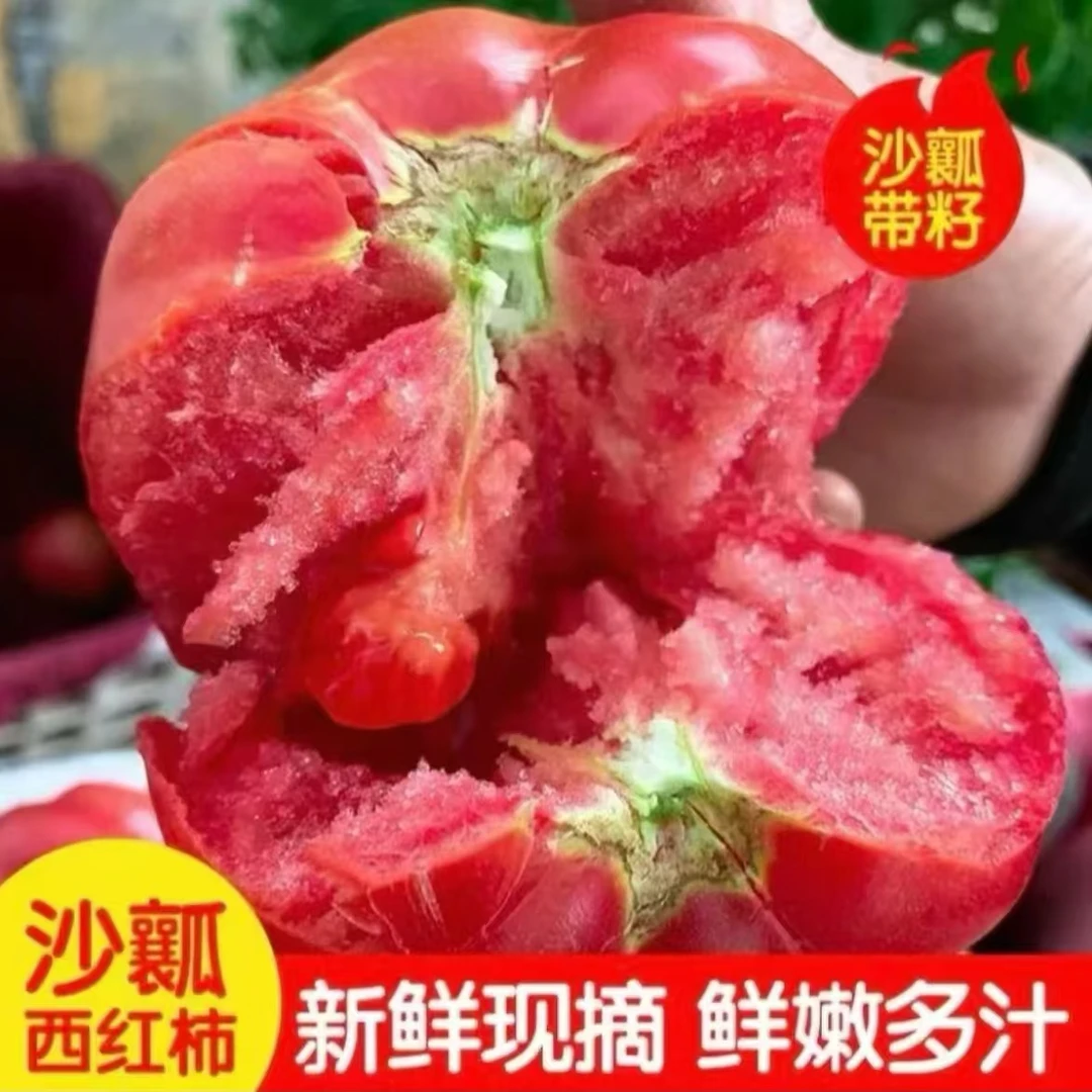 高山沙瓤西红柿番茄生吃现摘自然熟新鲜3斤装