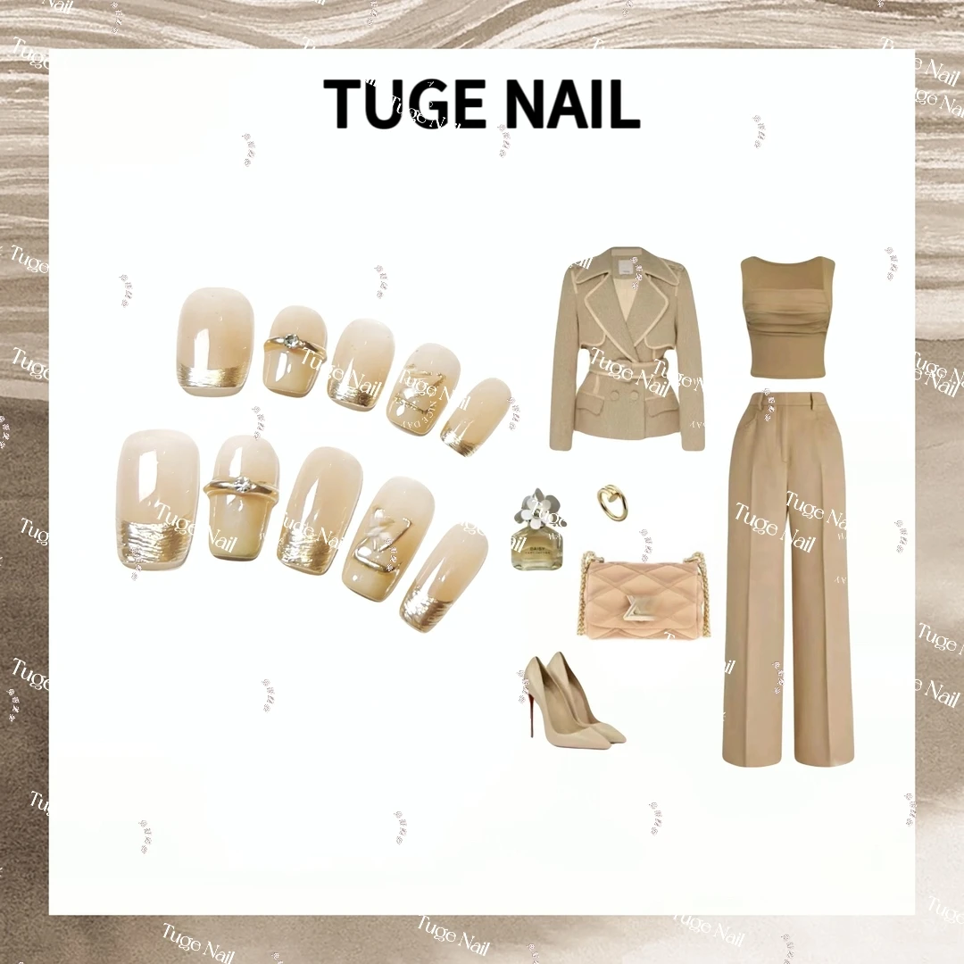 TugeNail “路易”（施华洛钻）高级复古极简小众设计师美甲TGS230053