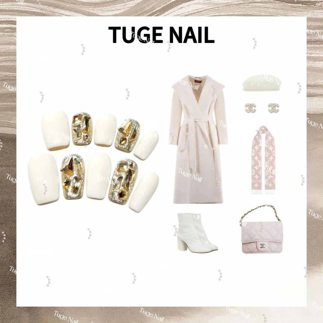 TugeNail“伊丽莎白”（国华钻）秋冬高级极简小众设计师美甲TGS23008