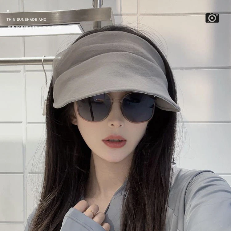 网纱空顶帽子女款春夏季出游气质显脸小遮阳防晒遮脸太阳帽潮