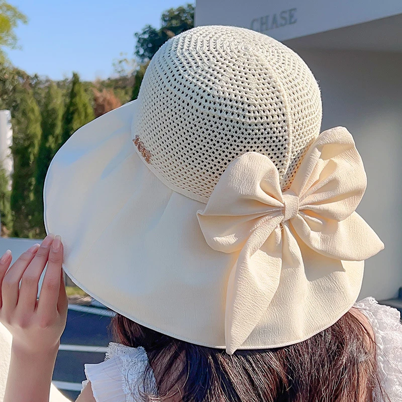 防晒帽女夏季新款彩胶遮阳渔夫帽大檐出游防紫外线沙滩透气太阳帽