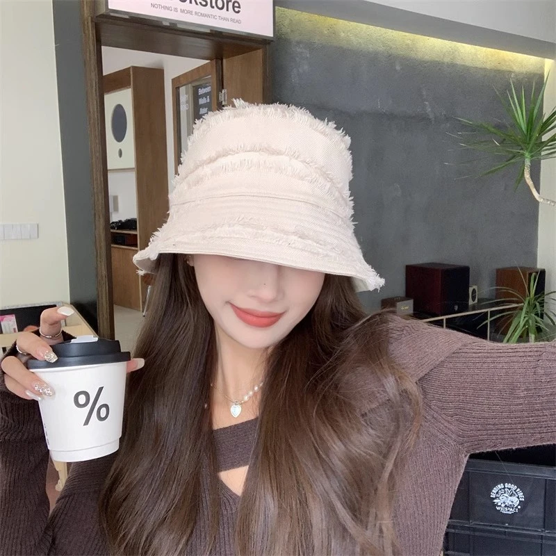 双面戴渔夫帽女网红百搭素颜盆帽显脸小水桶帽子时尚复古编织纯色
