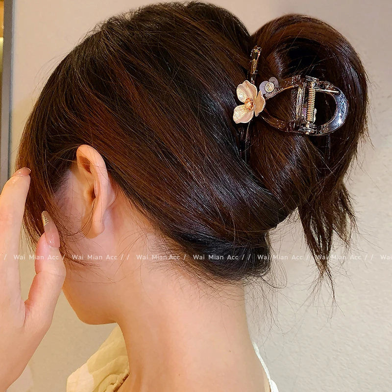 思朵设计款气质花朵抓夹女春夏新款后脑勺盘发夹韩版时尚发抓头饰