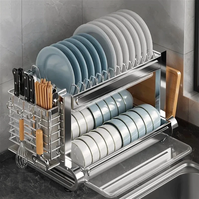 沥水碗架304不锈钢家用多功能置物收纳厨房碗碟架筷子碗碟沥水架