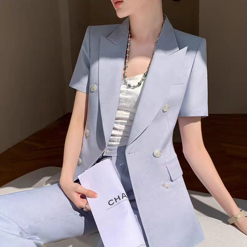 【范范】2025女士新款小个子高级感气质职业工作服休闲西服