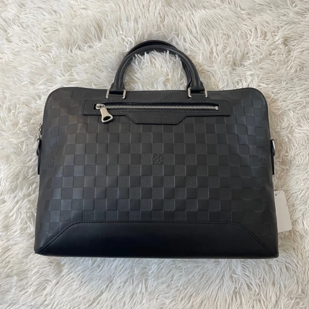 99新 LouisVuitton/路易威登 98新LV暗棋盘格公文包087-37/28/8
