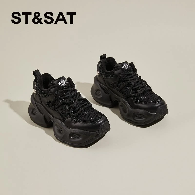 星期六时尚老爹鞋女炸街运动鞋秋冬女鞋冬季加绒棉鞋品牌爆款鞋子