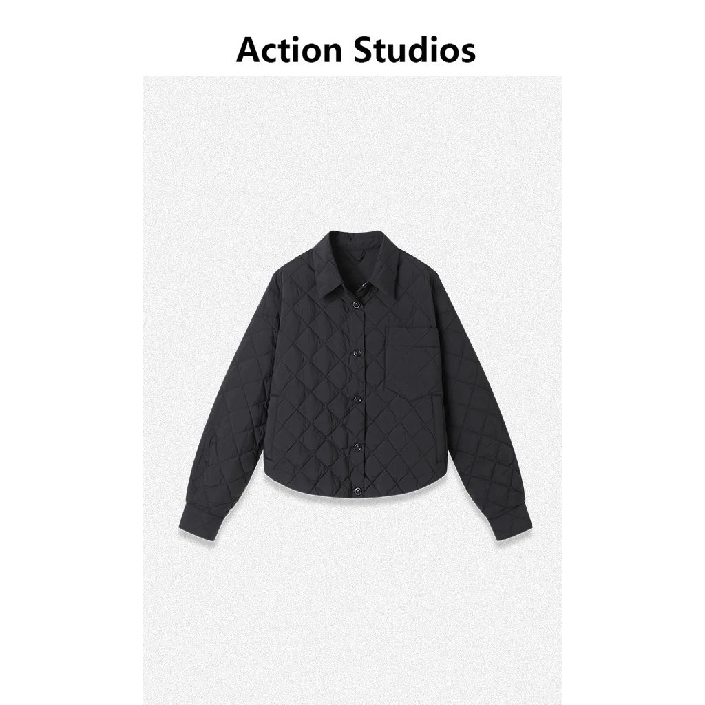 Action Studios【长白山】90白鹅绒极简风菱形格短外套9196