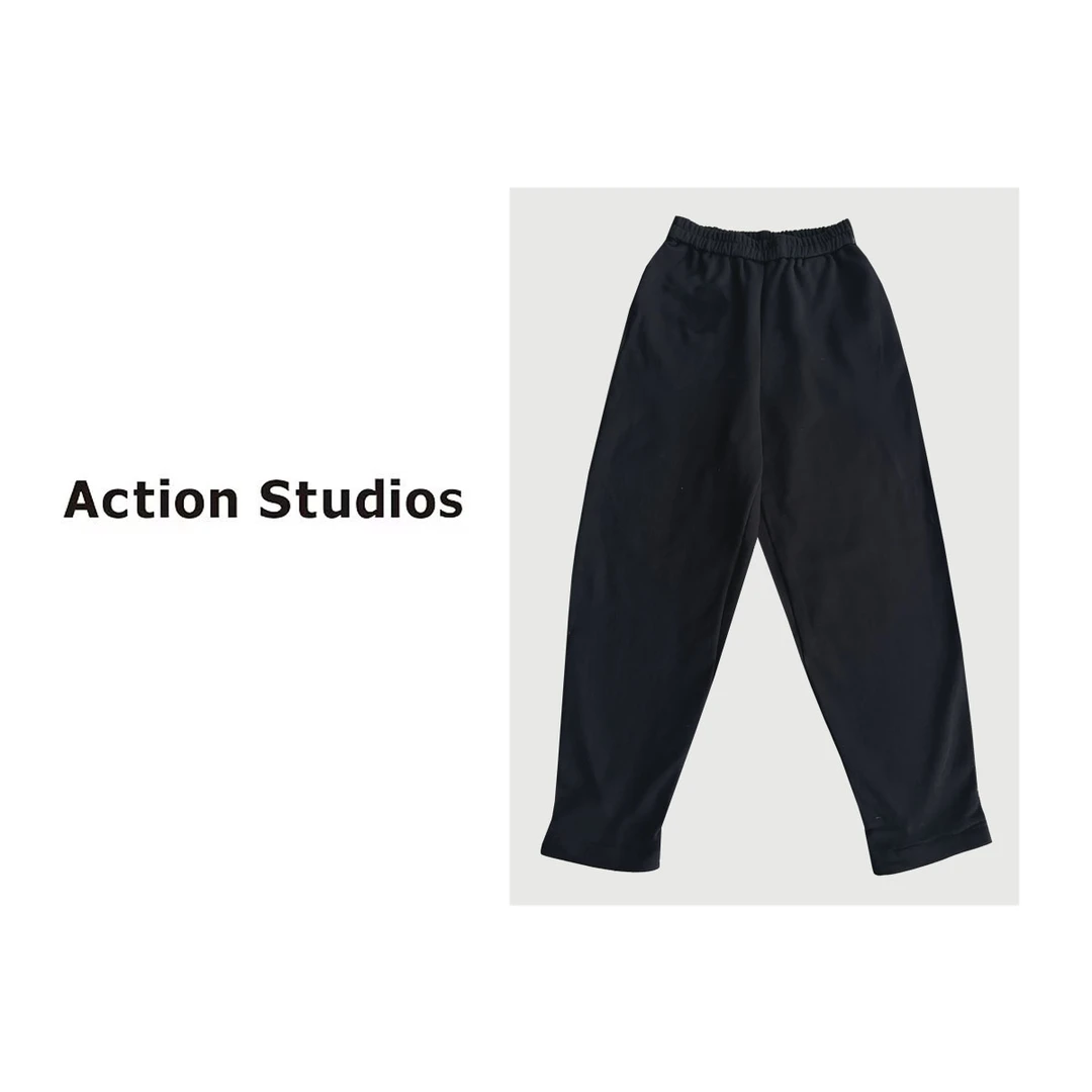 Action Studios简约风后脚口开叉卫裤9177