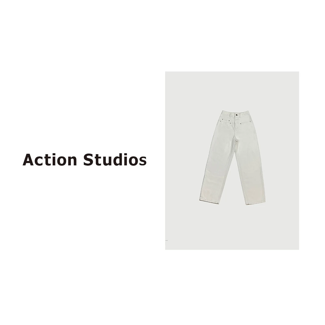 Action Studios/大大推荐极简通勤休闲白色牛仔裤2294