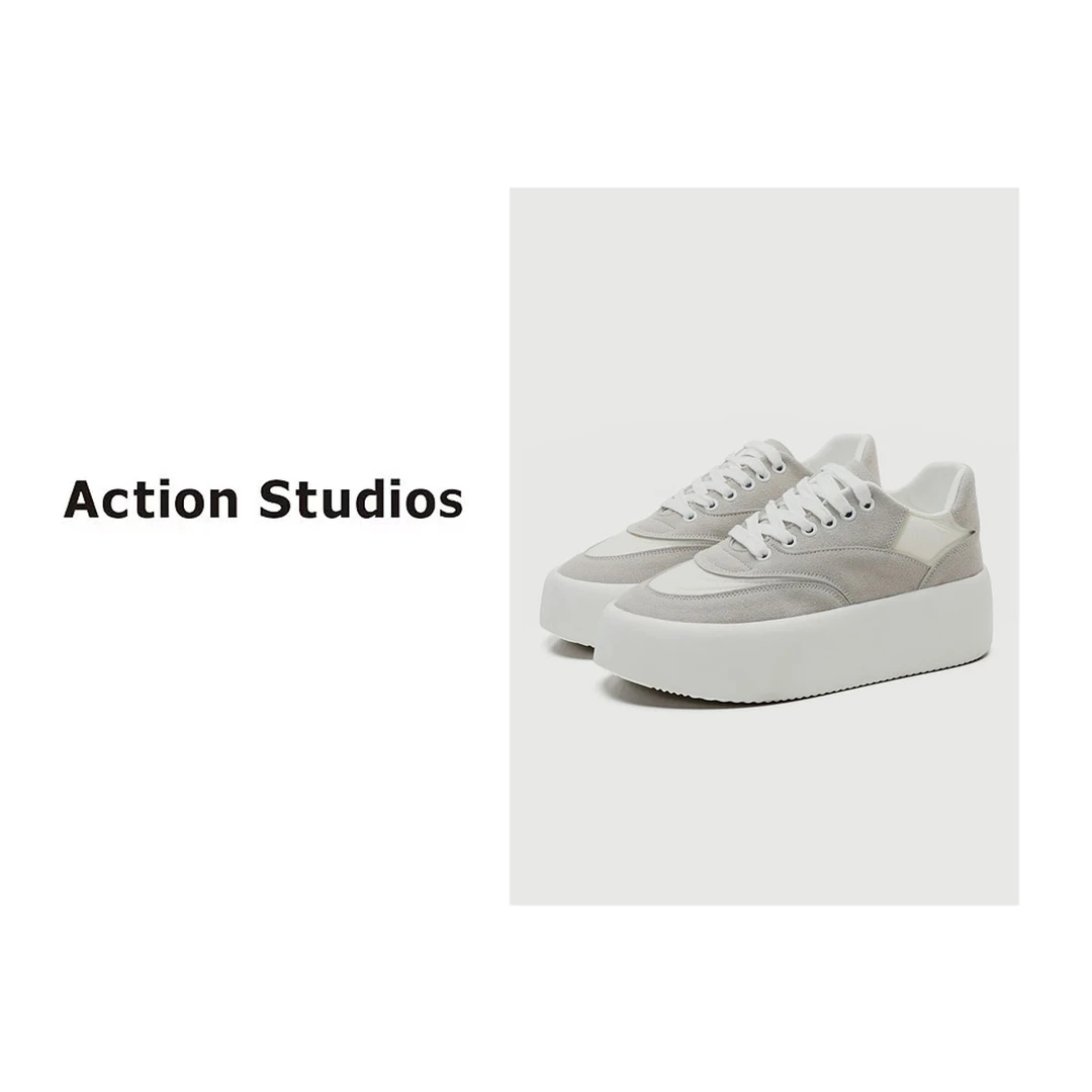 Action Studios【云朵鞋】运动厚底系带小白鞋8760