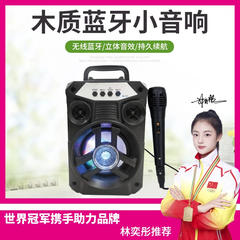 【送话筒】抖王 DW-18无线蓝牙居家户外广场舞重低音K歌音响WH