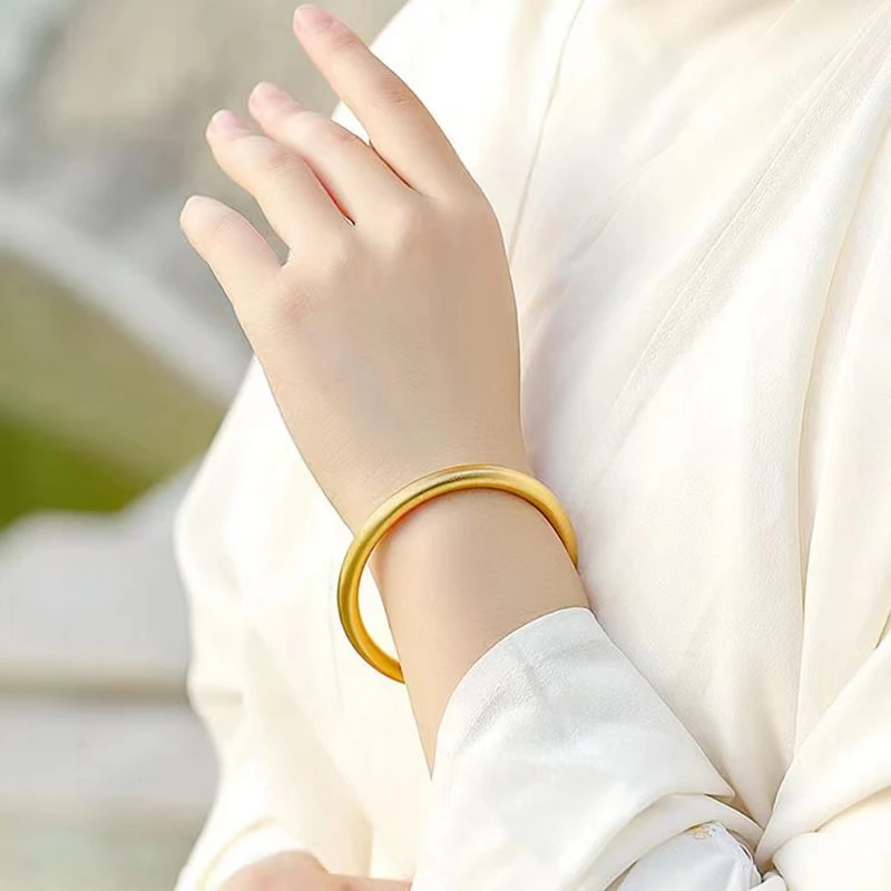 钛钢手镯 三生三世传承素圈实心手镯民族风镯子简约轻奢时尚饰品