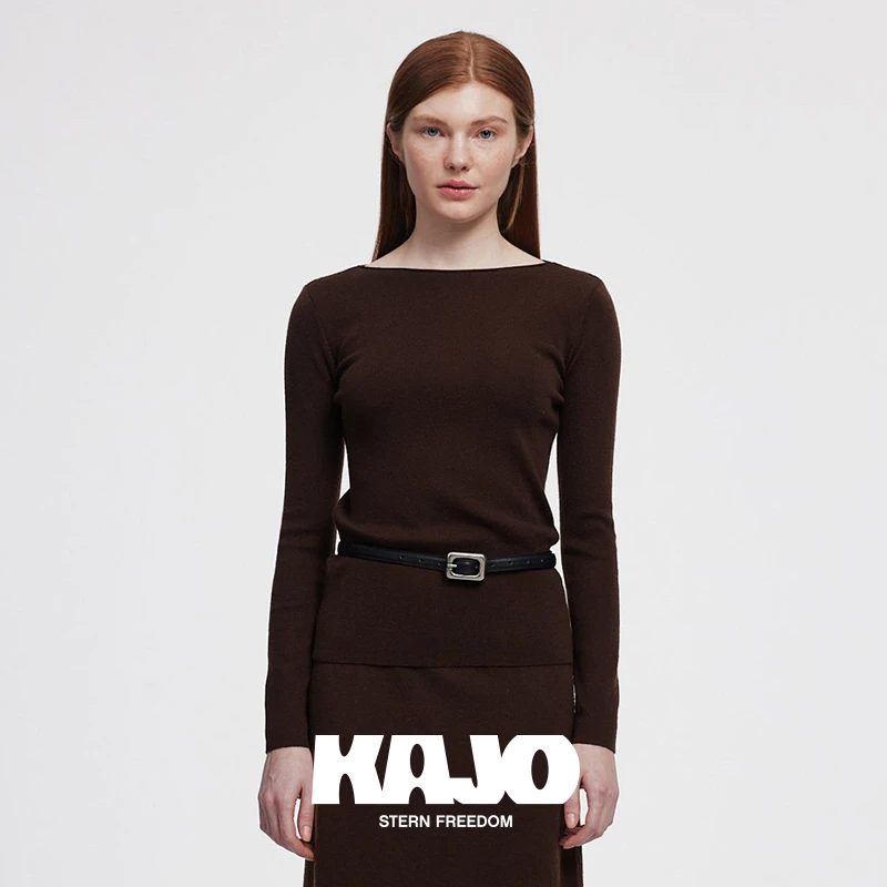 KAJO24AW修身一字领长袖上衣030