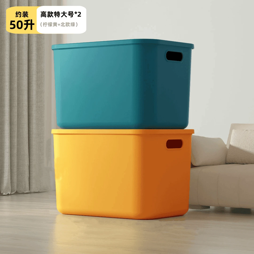 【两个装24L】杂物收纳盒家用衣袜大盒子特大号塑料框整理箱储物盒