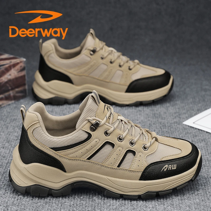 德尔惠男鞋2024夏季新款鞋子男款户外运动鞋工地休闲男士鞋登山鞋