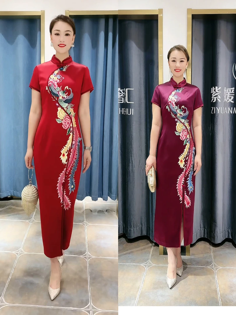 重磅铂金线刺凤凰礼服317523