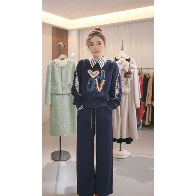 L679 气质休闲时尚套装女2024年秋冬优雅女装新款洋气显瘦减龄