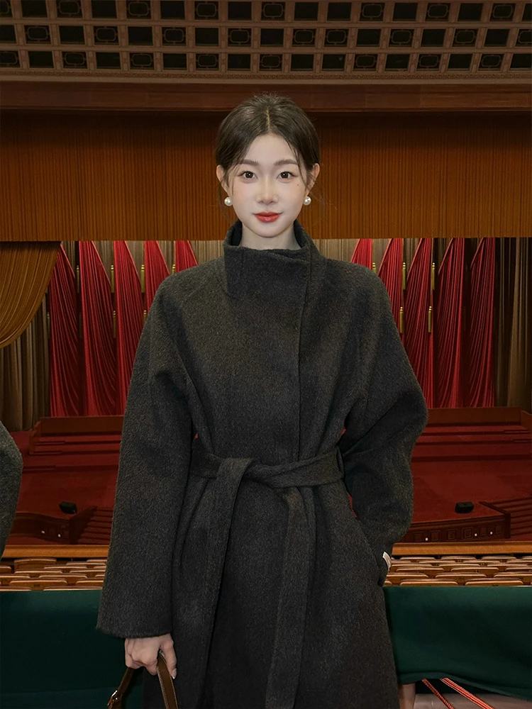 EIA一尧【继承者们】100绵羊毛双面呢大衣外套秋冬高级气质廓形保暖