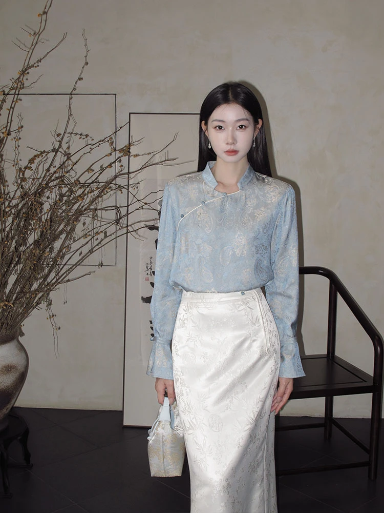 EIA一尧新中式国风【京落佳人】早秋知性老钱风上衣优雅气质长袖女