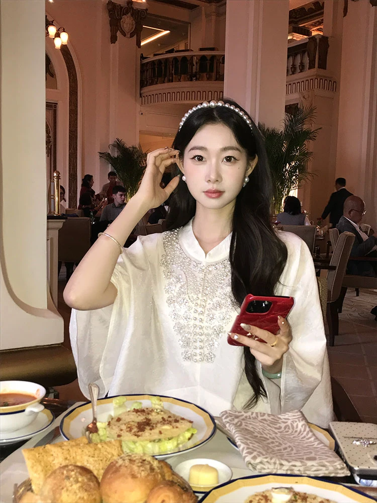 EIA一尧新中式国风【京圈女主】贵气珍珠外套早秋优雅气质小众上衣