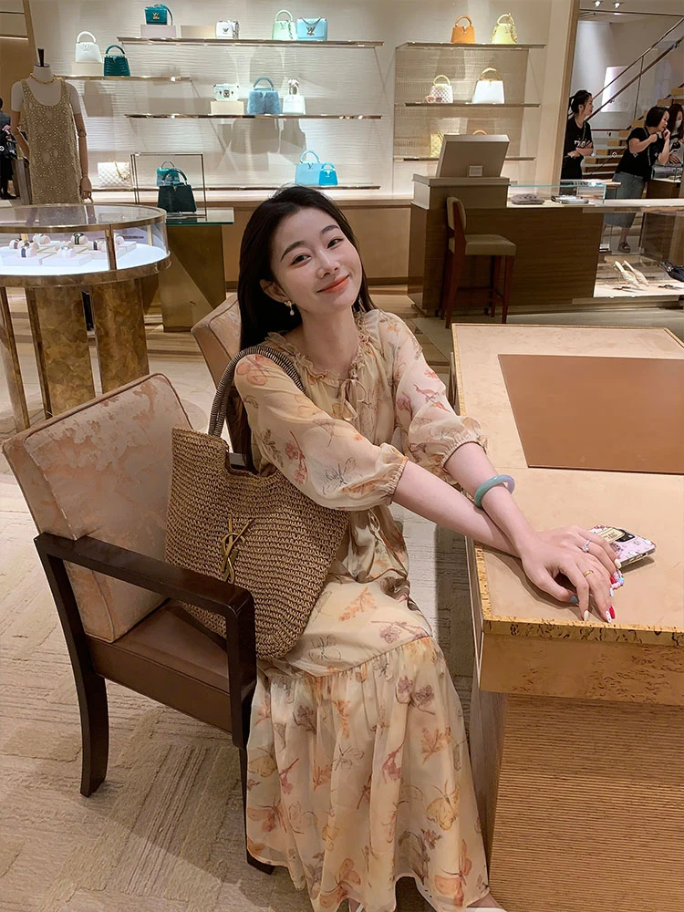 EIA一尧【落日飞车】温柔松弛碎花连衣裙浪漫气质显瘦时尚法式裙子