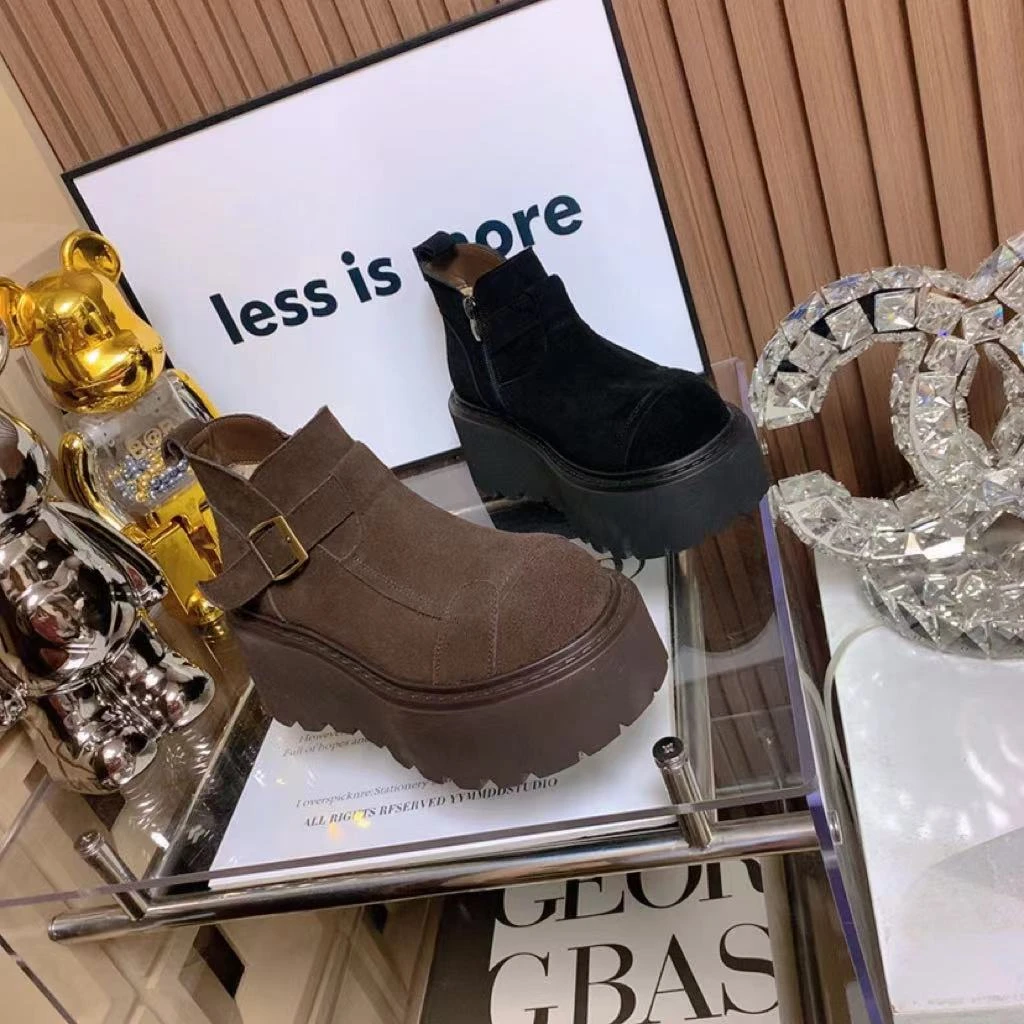 森女2024冬季新款厚底女士短靴22