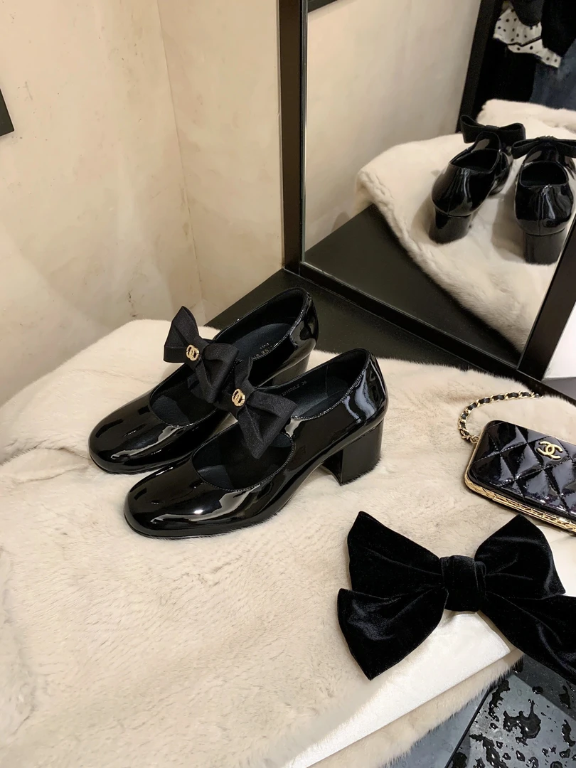 【Rm】法式千金~小香风蝴蝶结粗高跟玛丽珍单鞋女晚宴鞋2025秋新款