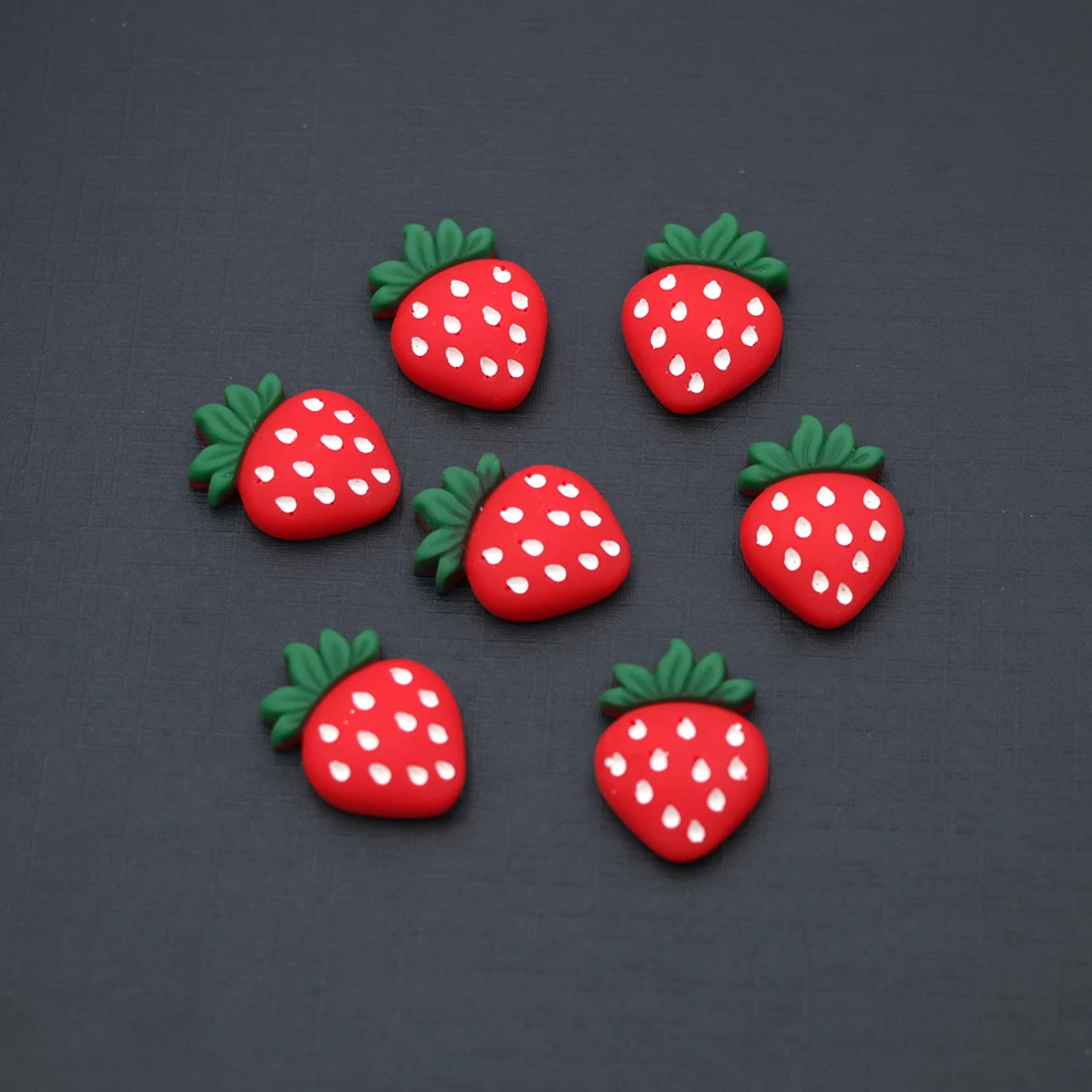 经典草莓儿童树脂配件韩版发饰配饰手工头饰diy粘贴件塑料材料包