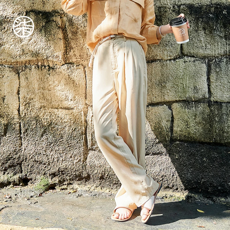 【大柒】【遛弯裤】2126柒量一裁小个子天丝亚麻半松紧凉爽高腰休闲裤