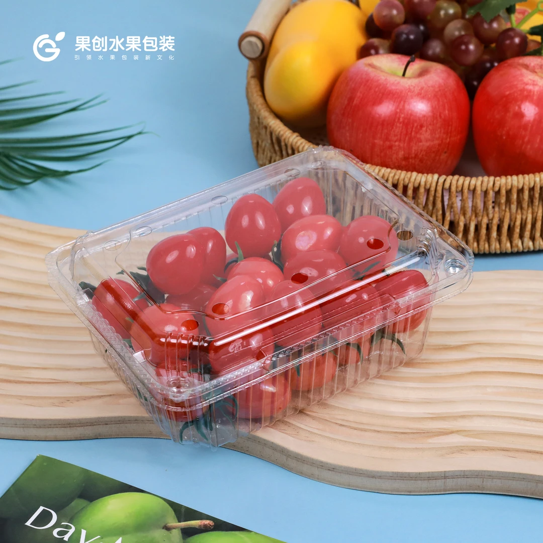 【果创】500B一次性水果加厚水果包装盒西瓜打包盒子高透水果打包盒