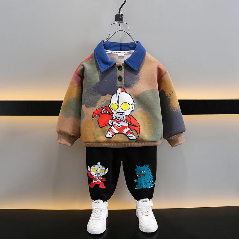 奥特曼儿童衣服男童秋装套装2024新款3-6岁男宝帅气潮服小童洋气