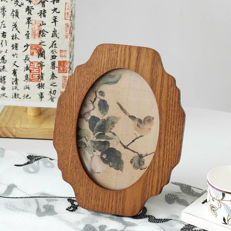 国风中式玉壶型小相框客厅书房摆件画框、可爱小相框