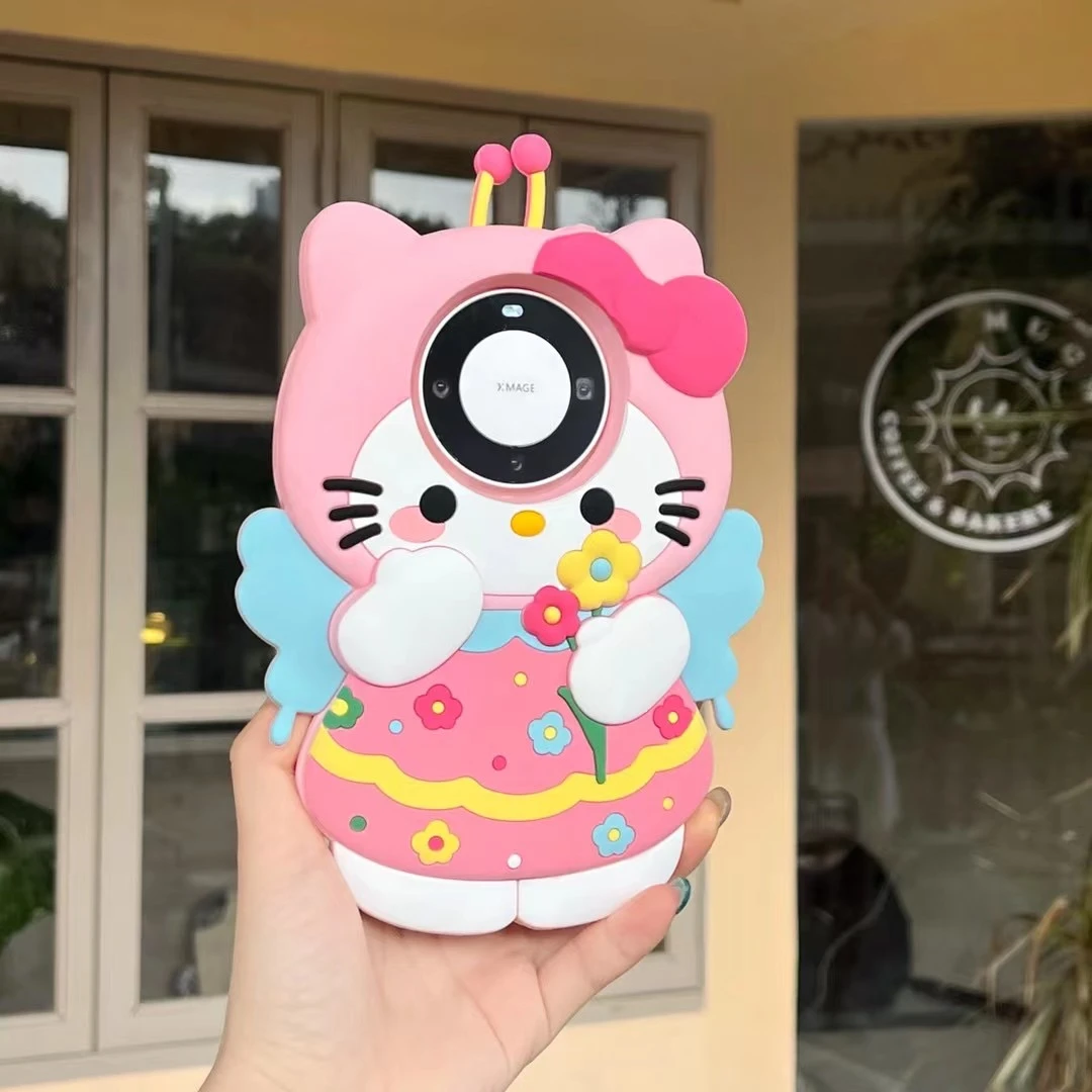 适用苹果/华为/oppo/vivo卡通花裙Kitty猫可爱防摔立体硅胶手机壳