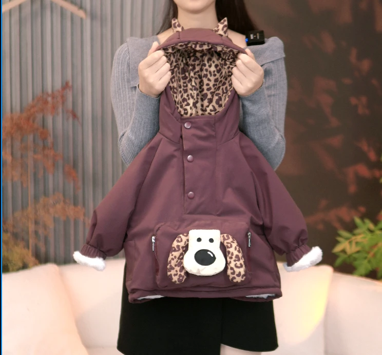 2024新款冬款男宝女宝中性宝宝可爱潮流个性小狗玩偶棉衣冲锋衣