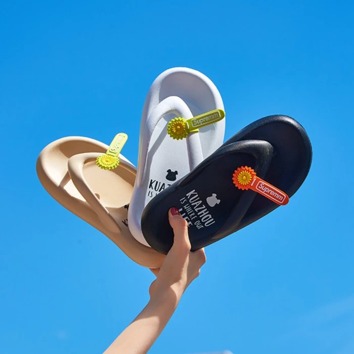 沙滩凉拖鞋2023夏新款简约时尚学生平跟软底厚底拖鞋防滑人字拖女