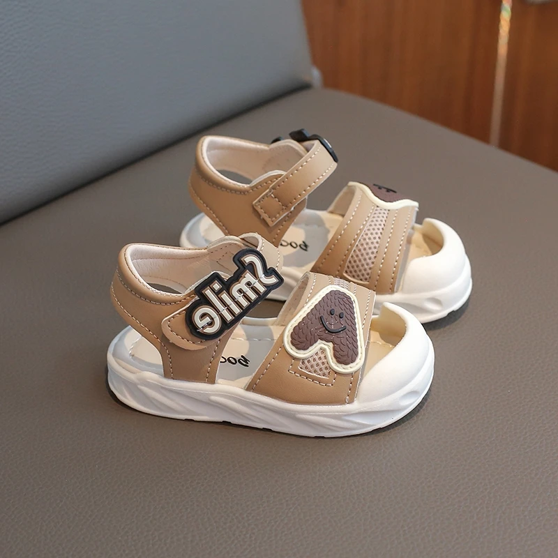 宝宝凉鞋夏季学步鞋1-3岁2女小童沙滩鞋包头男童运动凉鞋轻便软底