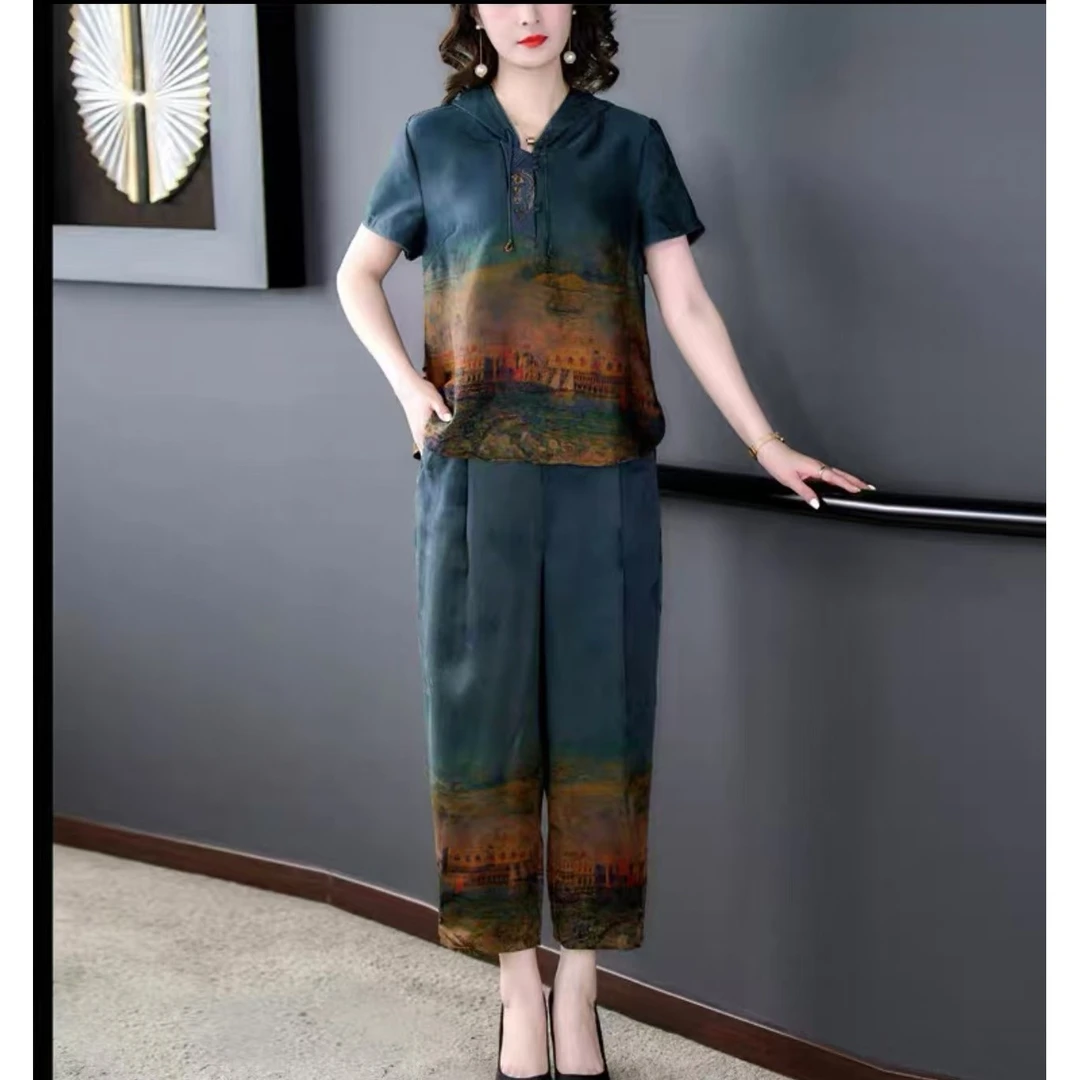 2-007-23（绿色）新款时尚休闲套装