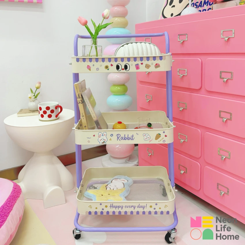 带轮小推车收纳柜置物架零食小推车实用家具多层收纳架家庭