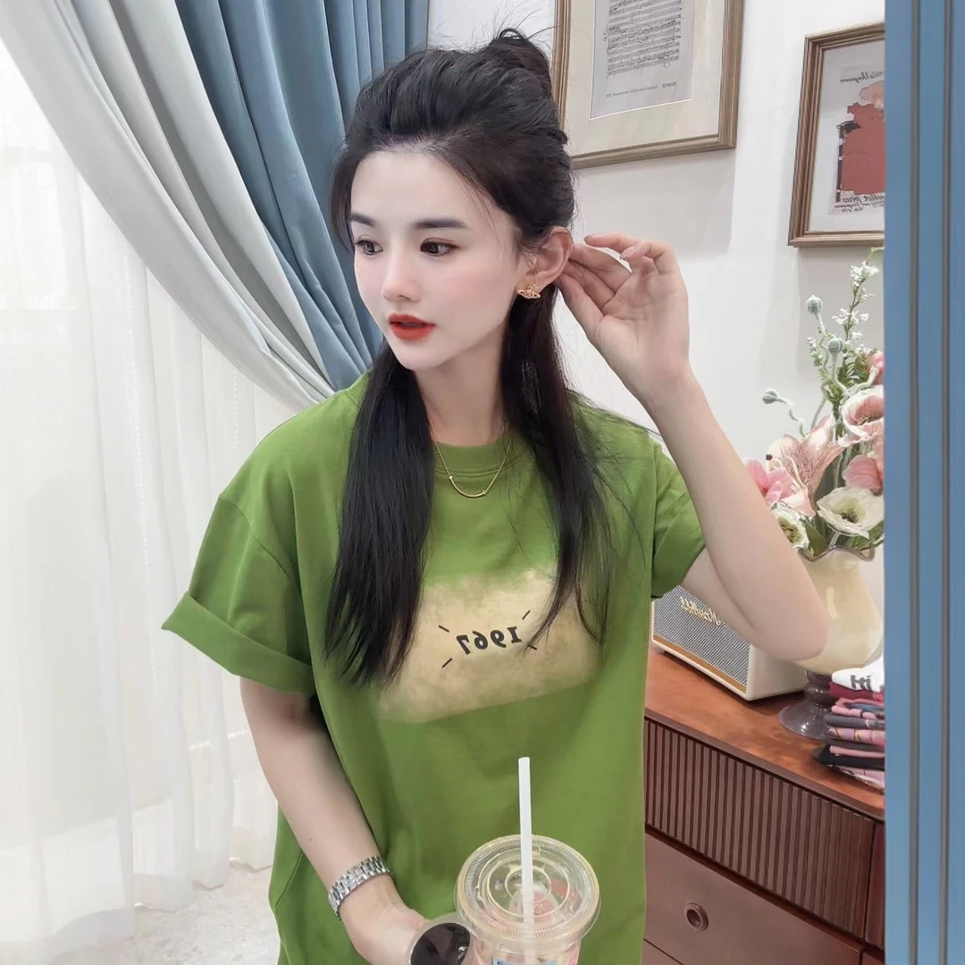 李西西【美式1967】纯棉显瘦短袖T恤印花圆领时休闲百搭上春日穿搭