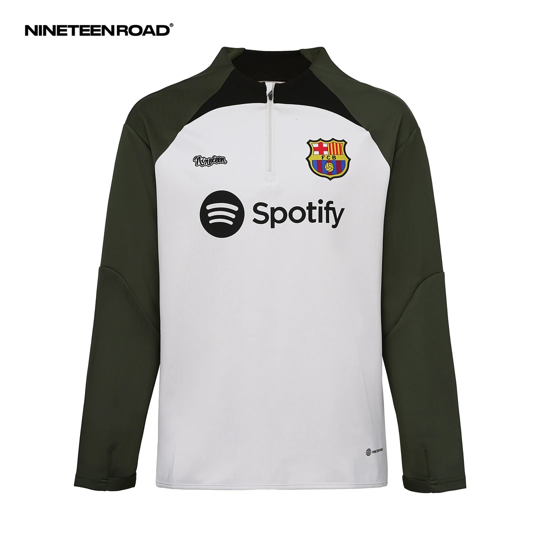 Nineteen Road 巴萨-【鲨鱼皮】--潮流百搭美式球衣宽松重磅卫衣