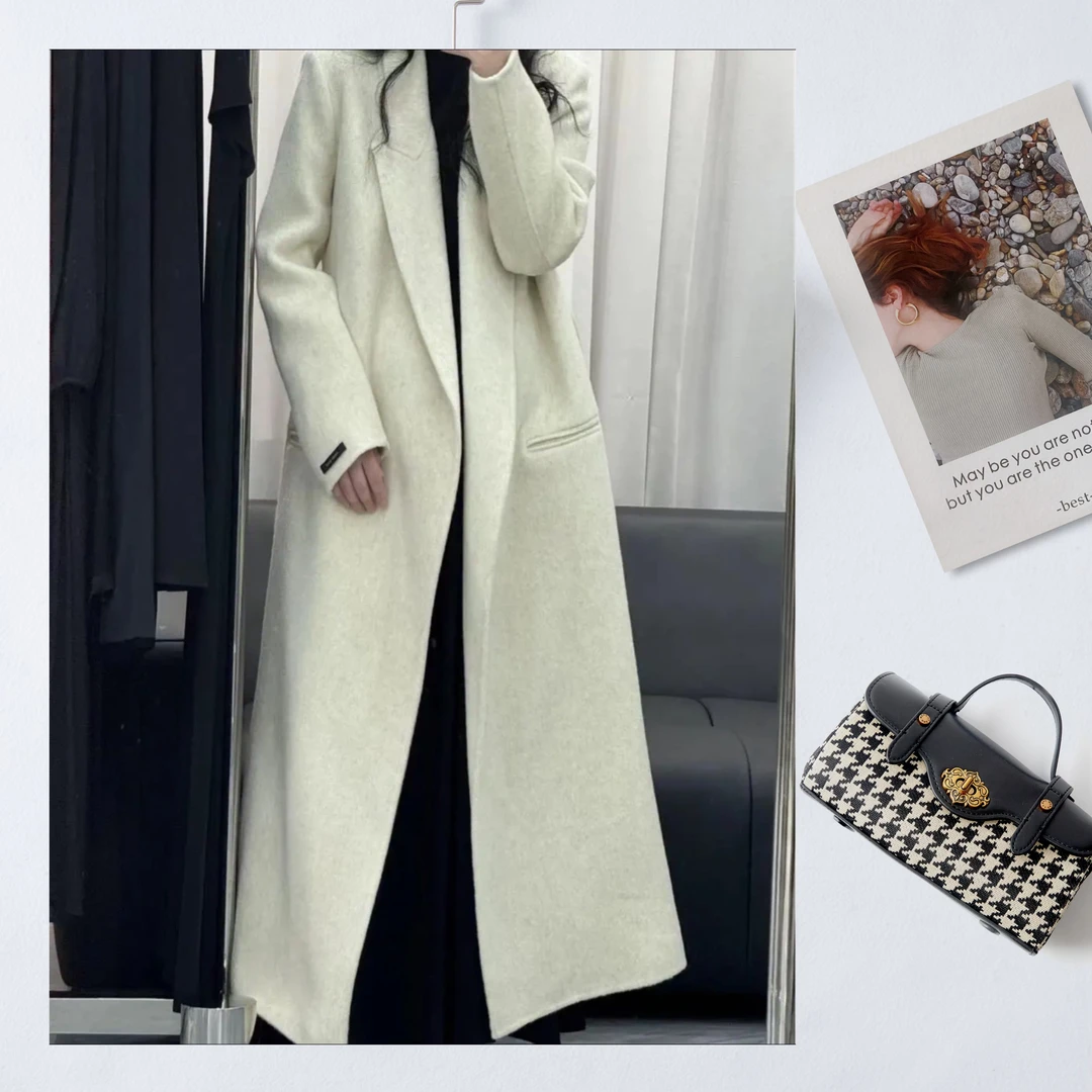 【初秋时光】甄选轻奢高支洋气时尚长款过膝显瘦气质双面毛呢外套