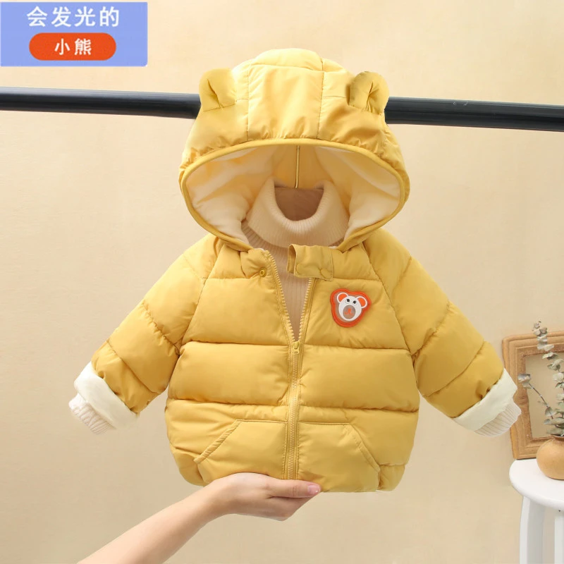 SmileBB冬季加绒加厚宝宝棉服童装衣婴幼儿女宝棉衣女童婴儿连帽