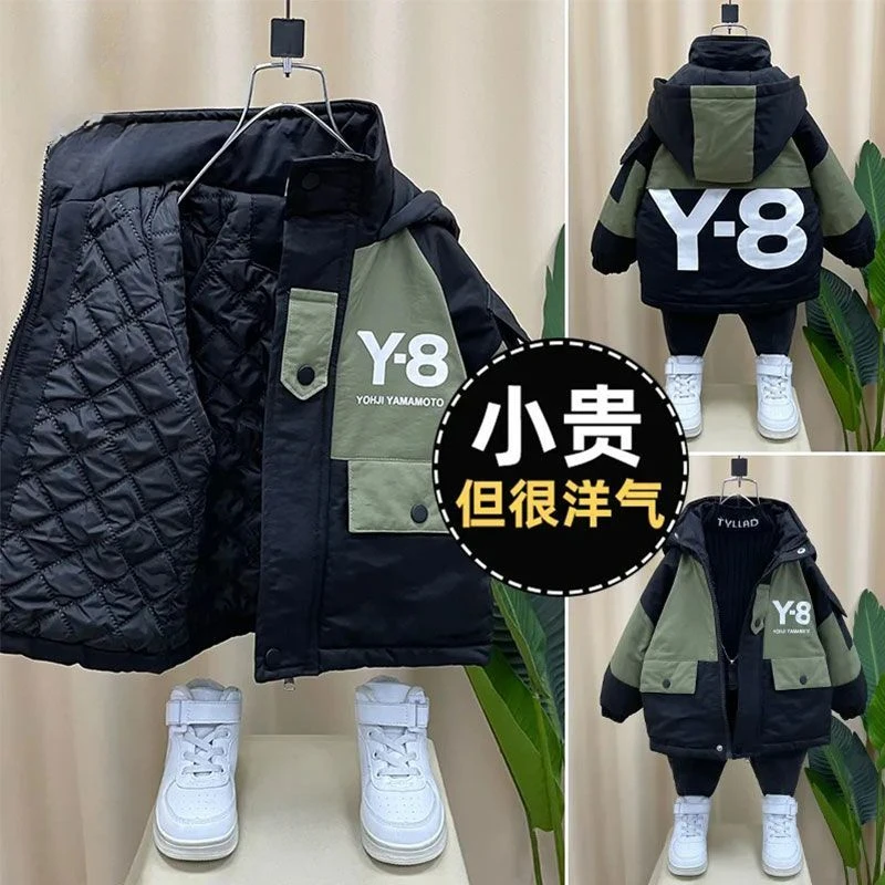 小乐趣男童2023新款流行外套儿童春秋连帽派克服中小童秋冬款新款