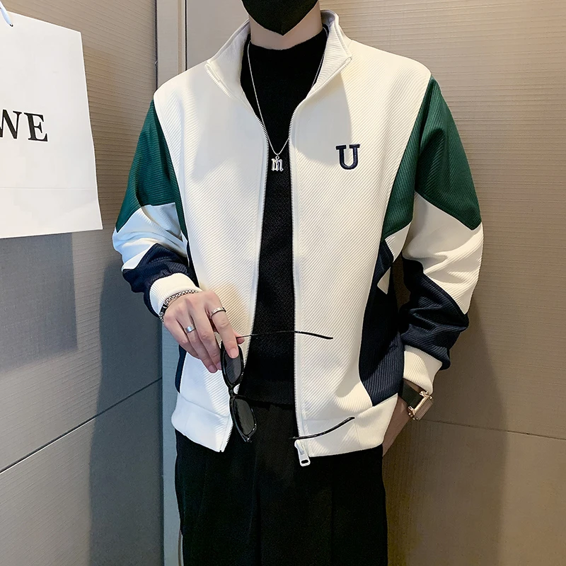 男士潮牌爆款男外套新款春秋装衣服休闲2023春秋季潮夹克立领潮流