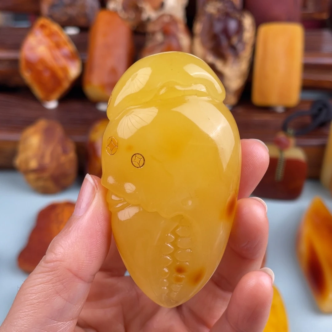 定制琥珀未镶嵌蜜蜡手把