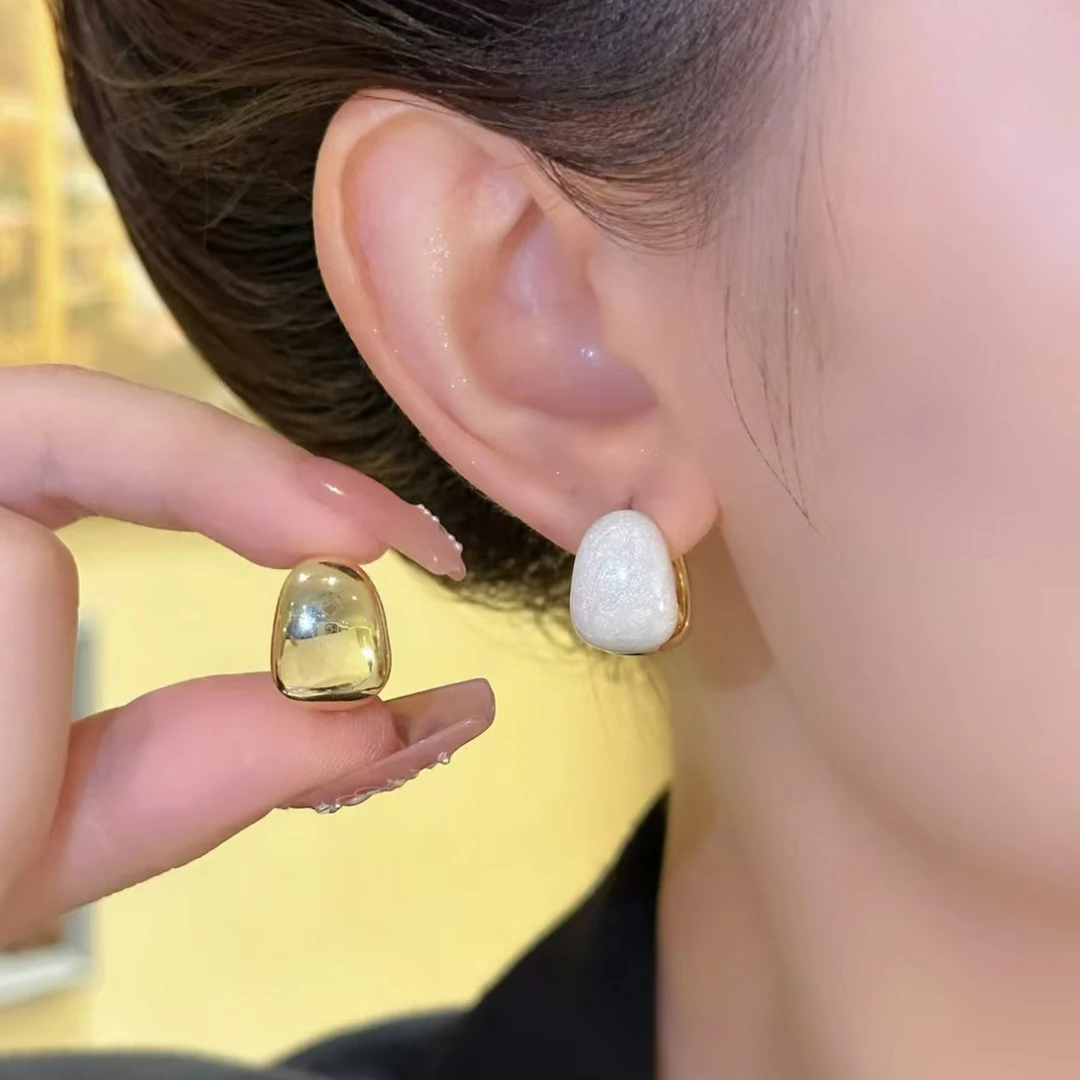 铜合金耳饰 滴釉耳环女几何水滴形耳扣网红复古显气质耳钉耳饰